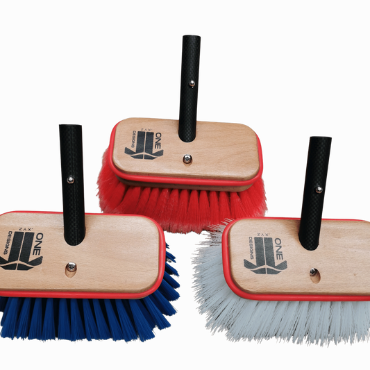 deck devil brush head range in 6" & 8" softy, semi and stiffy bristles for cleaning NZ