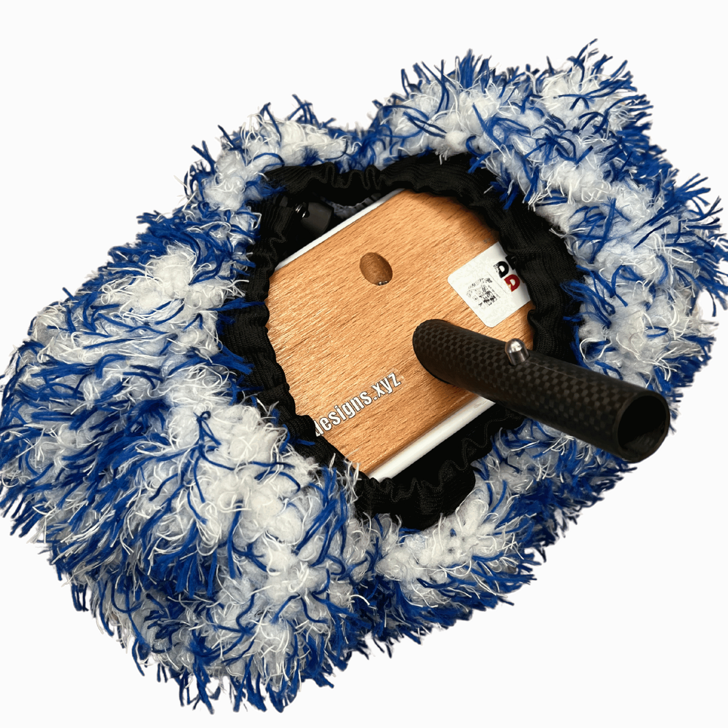 deck devil microfiber brush head cover fitted onto a 6" brush head for gentle cleaning